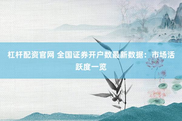 杠桿配資官網(wǎng) 全國(guó)證券開(kāi)戶數(shù)最新數(shù)據(jù)：市場(chǎng)活躍度一覽
