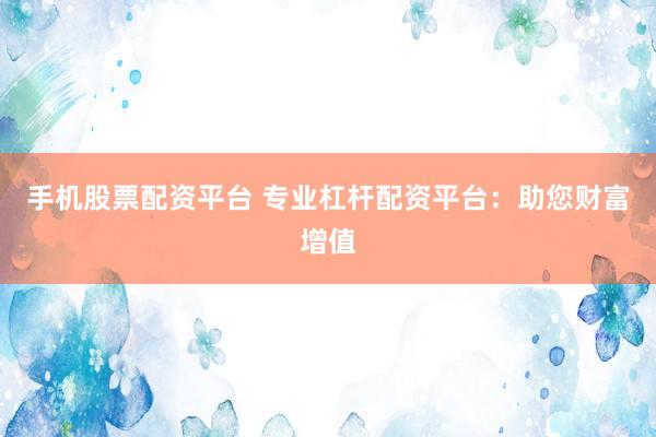 手機(jī)股票配資平臺(tái) 專業(yè)杠桿配資平臺(tái)：助您財(cái)富增值