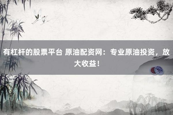 有杠桿的股票平臺 原油配資網(wǎng)：專業(yè)原油投資，放大收益！