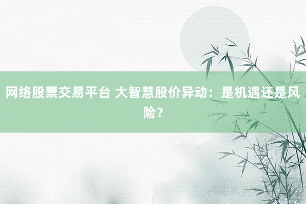 網(wǎng)絡(luò)股票交易平臺 大智慧股價異動：是機遇還是風(fēng)險？